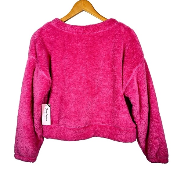 JUICY COUTURE “Juicy” Embroidered Teddy Fleece Pullover - Picture 2 of 6
